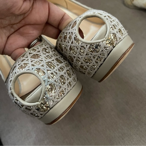 NIB giuseppe zanotti peeptoe platform gold glitter EU 39 - Picture 11 of 14